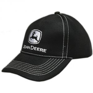 John Deere Black with Silver John Deere Logo and Thread Snapback Hat - 13080421BK00